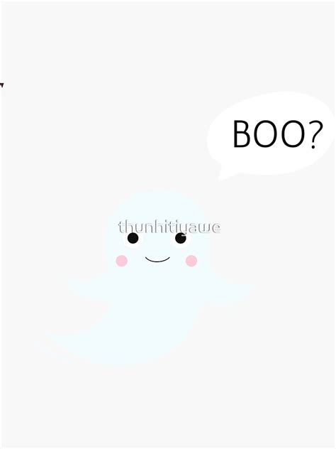 Cute Ghost Halloween Design Sticker For Sale By Thunhitiyawe Redbubble