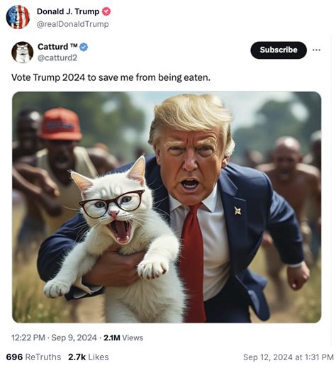 Trump Posts New Round of AI Haitian Cat Eating Hoax Memes - MeidasTouch News