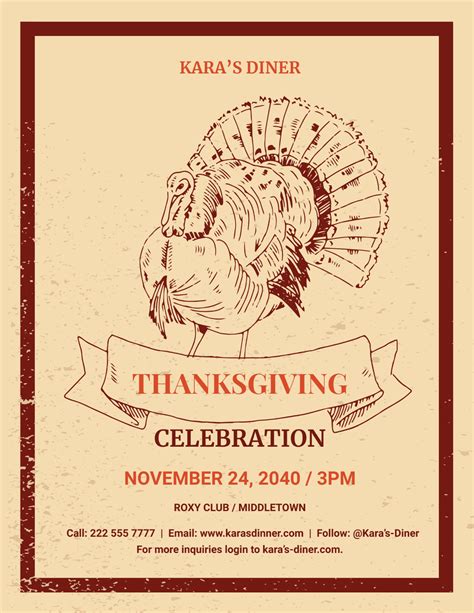 Free Thanksgiving Flyer Templates Editable And Printable