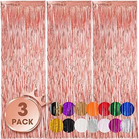 Canrevel 2 Pack 3 3x8 2 Feet Rose Gold Foil Fringe