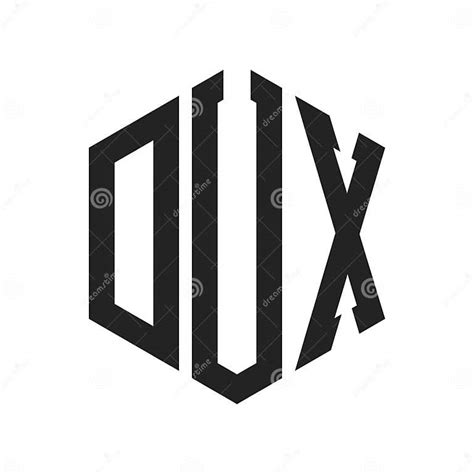 dux logo design initial letter dux monogram logo  hexagon shape