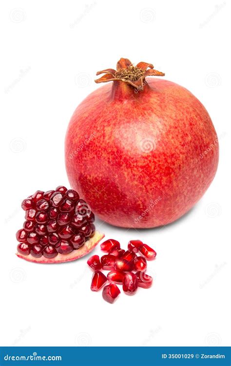 Ripe Pomegranate Fruit Isolated Stock Image Image Of Nutrition