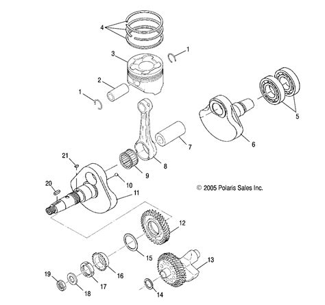 MOTEUR VILEBREQUIN ET PISTON POUR SPORTSMAN 500 EFI 2007 Esprit POLARIS