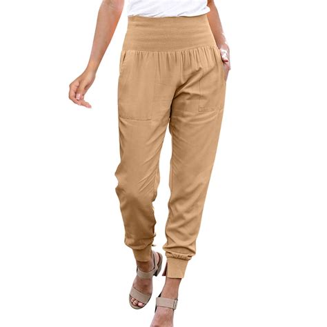 Yuehao Pants For Women Women S High Waist Casual Elegant Pants Stretch