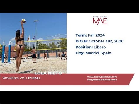 Lola Nieto Women S Volleyball Fall 2024 YouTube