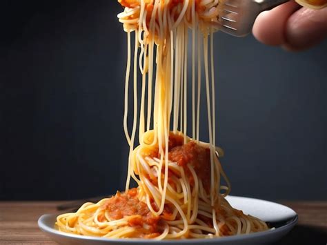 Premium Photo A Plate Of Spaghetti Pasta Being Lifted By A Fork