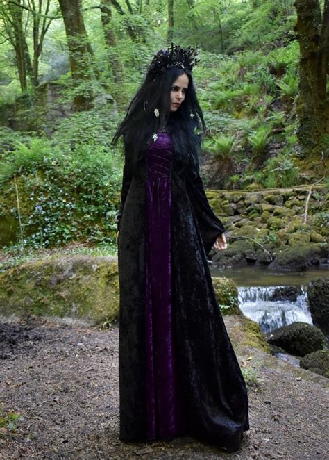 Morgana Maiden Dress Crushed Velvet Witchy Gown By Moonmaiden Gothic