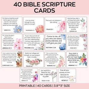 40 Bible Scripture Cards Encouragement Bible Verse Bible Verse Cards