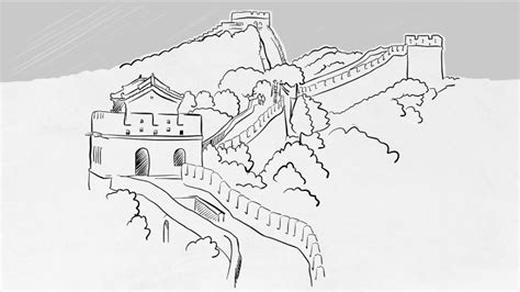 Great Wall of China Sketch image - Free stock photo - Public Domain ...