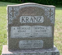 Bertha Louise Walther Kranz M Morial Find A Grave