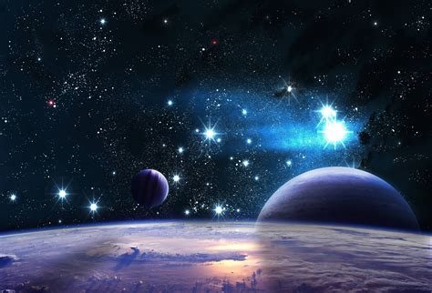 Photo of planet, stars, space, galaxy, clouds HD wallpaper | Wallpaper ...