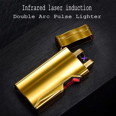 2018 New Double Arc Lighter Creative Infrared Laser Induction Usb Lighters Windproof 2 Cross