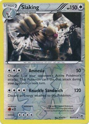 Pokemon Slaking 83 111 Holo Rare Reverse Holo XY Furious