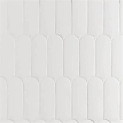 Parry White 3x8 Fishscale Glossy Ceramic Wall Tile Ceramic Wall Tiles