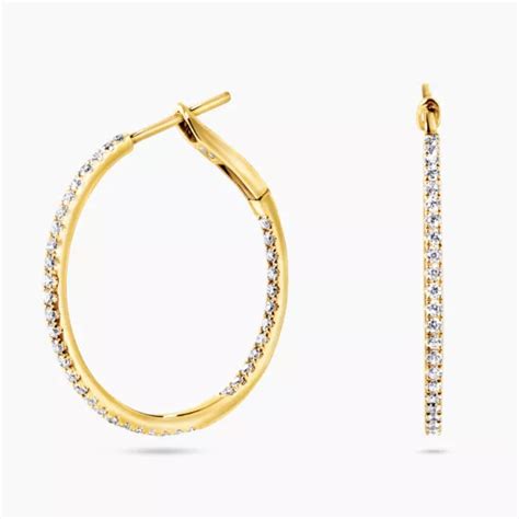 18ct Yellow Gold Diamond Hinged Hoop Earrings Cerrone Jewellers