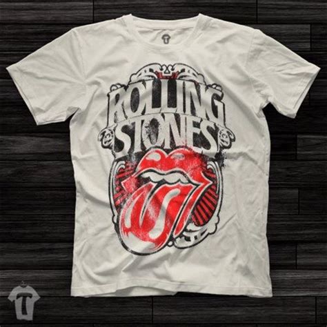 The Rolling Stones Logo White Unisex T Shirt Tees Shirts Gömlek