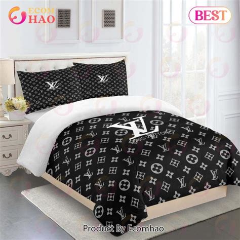 Comforter Sets Gray Black With Logo White Full Louis Vuitton Bedding Set Home Decoration