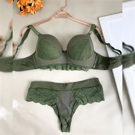 Conjunto De Lingerie Fio Duplo A Verde Floresta
