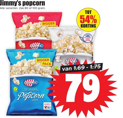 Jimmys Popcorn Zak Of Gram Aanbieding Bij Dirk