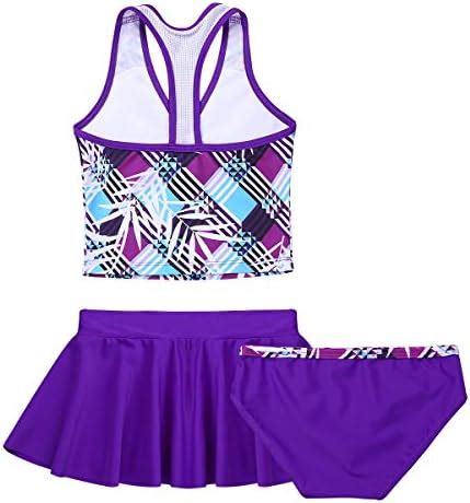 inhzoy inhzoy Teilig Badeanzug Mädchen Ärmellos Bademode UV Schutz Badeset Bikini Tankini