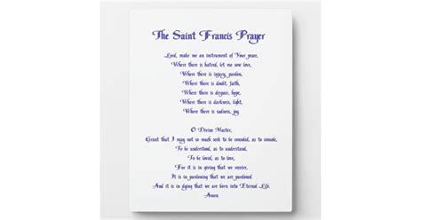 The St Francis Prayer Plaque Zazzle