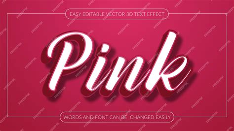 Efecto De Texto 3d Editable Con Estilo De Efecto De Texto Rosa Vector Premium