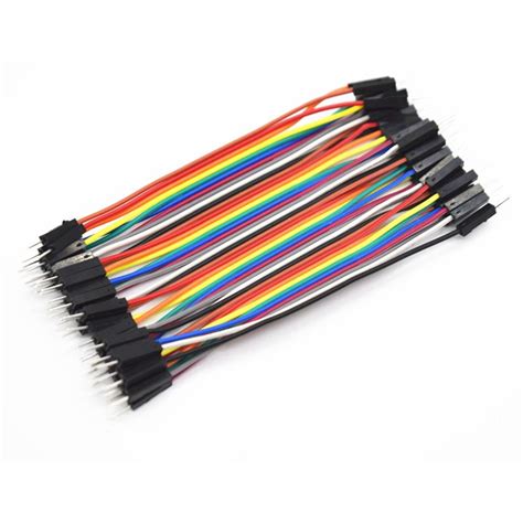 40pcs In Row Dupont Cable 10cm 2 54mm 1pin 1p 1p Male To Male Jumper