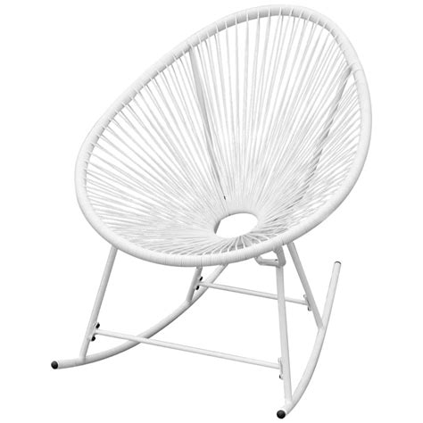 OTVIAP Outdoor Rocking Chair White Poly Rattan - Walmart.com - Walmart.com