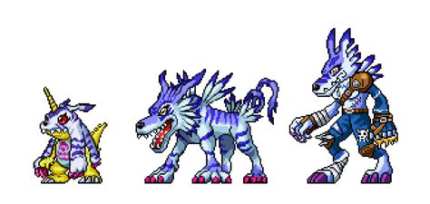 Made Some Pixel Art Of Gabumons Digivolution Line Wip Rdigimon