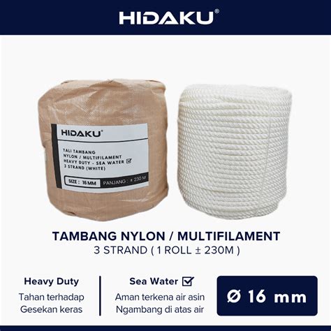 Jual Hidaku Tali Tambang Nylon Mm Eceran Tambang Nilon Mm Meter