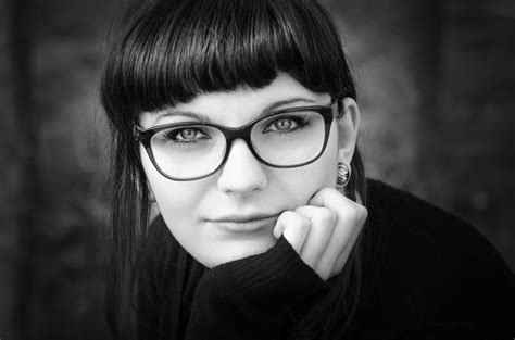 Women Face Women With Glasses Looking At Viewer Model Portrait