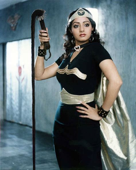 Sridevi: Sridevi in Mr India - poster: Whipping baddies into shape