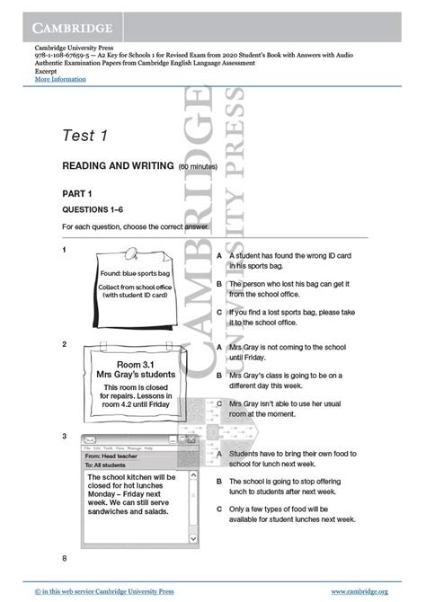 Mua A2 Key For Schools 1 For The Revised 2020 Exam Students Book With