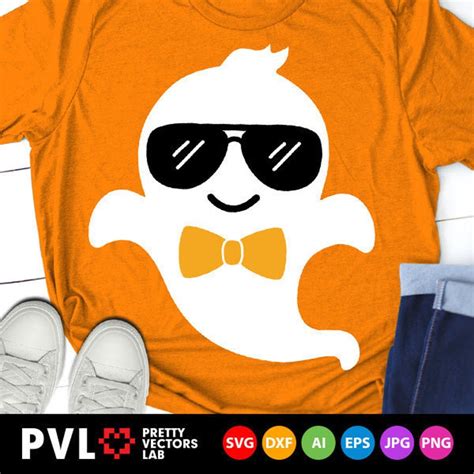 Boy Ghost Svg Halloween Svg Cute Ghost With Sunglasses Svg Etsy