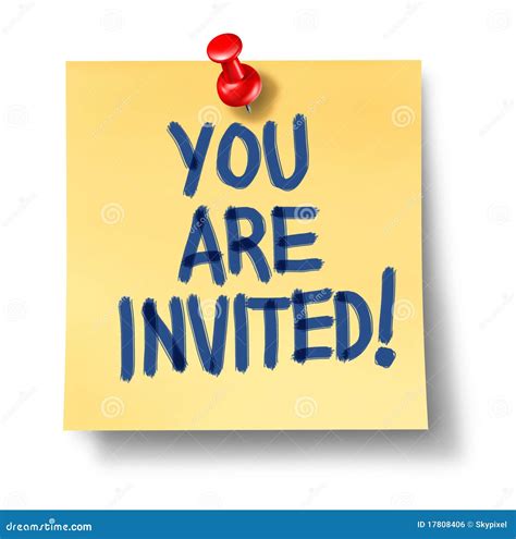 You Are Invited Office Note Yellow Paper Stock Illustration