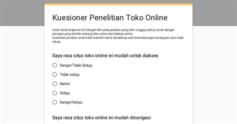 Detail Contoh Kuesioner Penelitian Google Form Koleksi Nomer