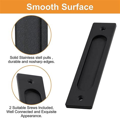 Set Of Rectangular Recessed Stainless Steel Matte Black Sliding