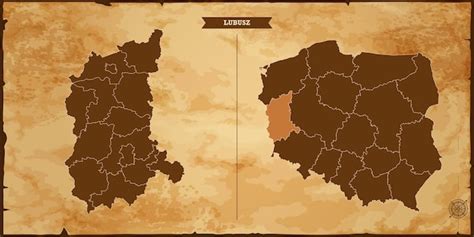 Premium Vector Lubusz State Map Poland Map With Federal States In A