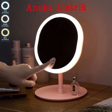 Jual LED MIRROR CERMIN 3 WARNA LAMPU TIDUR CERMIN KACA RIAS MAKEUP