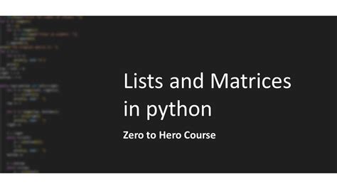 Lists In Python Python For Beginners Python Zero To Hero Python