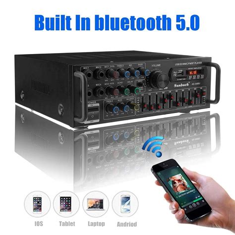 Sunbuck Audio Amplifier Bluetooth Eq Karaoke Fm Radio 2000w As 336bu