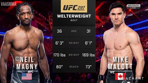 NEIL MAGNY VS MIKE MALOTT FULL FIGHT UFC 297 YouTube