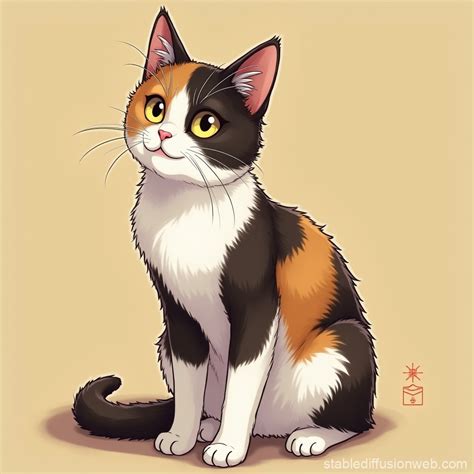 Calico Cat Anime Manga Character | Stable Diffusion Online