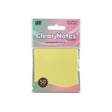 Universal Papelaria Bloco Adesivo Transparente Amarelo X M