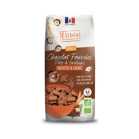 Céréales chocolat fourrées à la pâte à tartine noisette cacao 375g