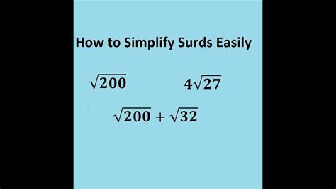 Simplifying Surds Easily The Trick For Gcse And A Level Core 1 Maths