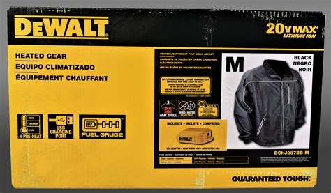 Dewalt Dchj087bb Lightweight Poly Shell Jacket With Dcb092 Power Adapter M