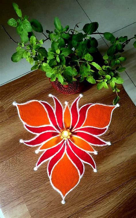 Simple Diwali Muggulu Designs Flower, Dot Types