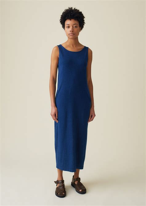 Lydia Jersey Shift Dress Washed Indigo Toast