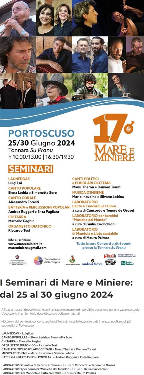 Portoscuso Ospita I Seminari Di Canto E Musica Di Matrice Popolare E I